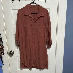 Young Fabulous & Broke Linen Blend Shirtdress.